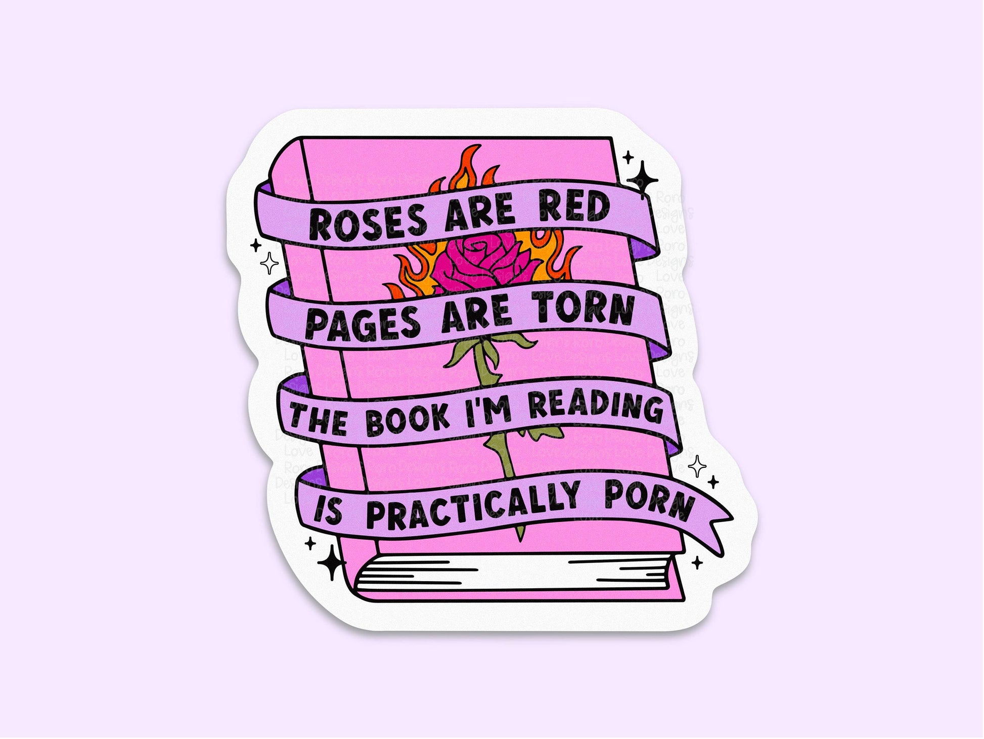 roses are red pages are worn smut stickers for Kindle, funny stickers for adults, spicy book stickers romance reader gifts for women, book